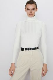 RIBBED TURTLENECK SWEATER at Zara